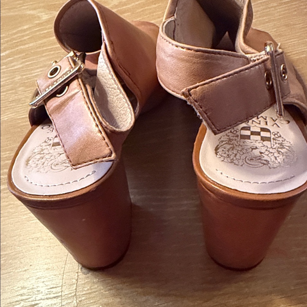 Vince Camuto Tan Open-Toe Heels - Picture 2 of 6